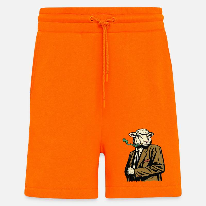 Schaf im Anzug mit Zigarette - Shorts - made by SPREAD - SUNSET ORANGE