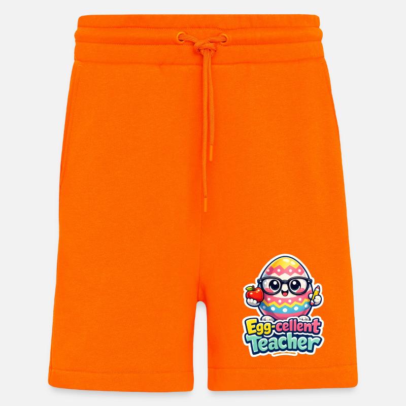 Egg Cellent Enseignant Œuf de Pâques - Short bio décontracté fabriqué en UE - SUNSET ORANGE