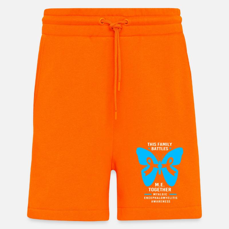 ME CFS - Organic relaxed shorts made in EU - SUNSET ORANGE