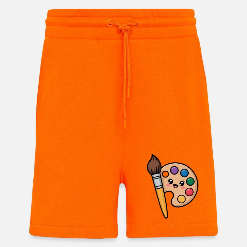 Painter Brush and Paint Palette - Shorts - made by SPREAD - SUNSET ORANGE