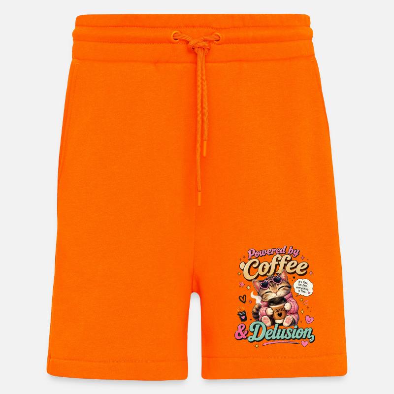 Kaffee Katze: Power Delusion - Shorts - made by SPREAD - SUNSET ORANGE