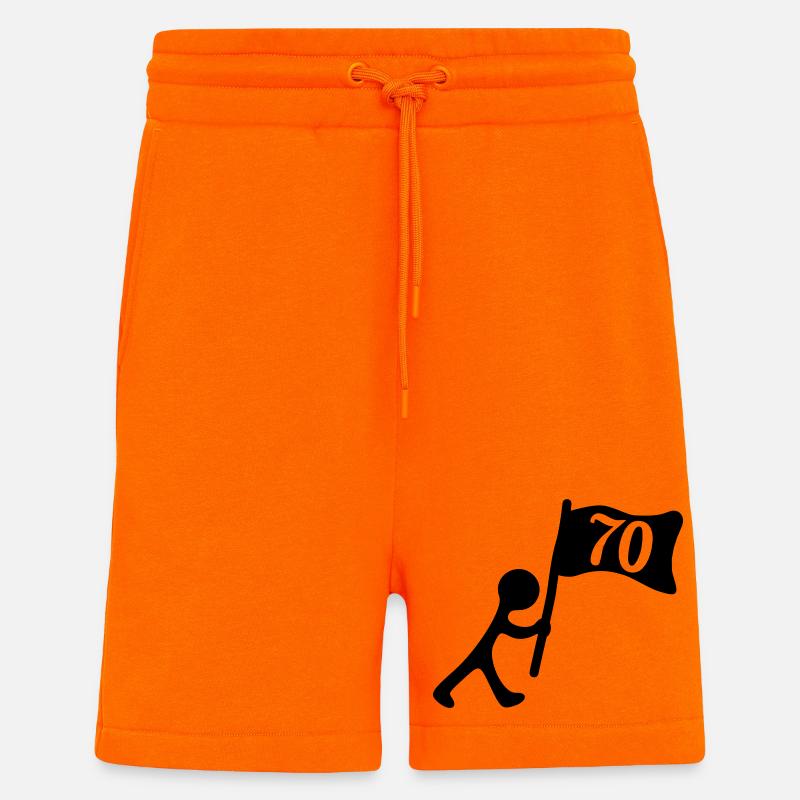 anniversaire 70 ans - Short bio décontracté fabriqué en UE - SUNSET ORANGE