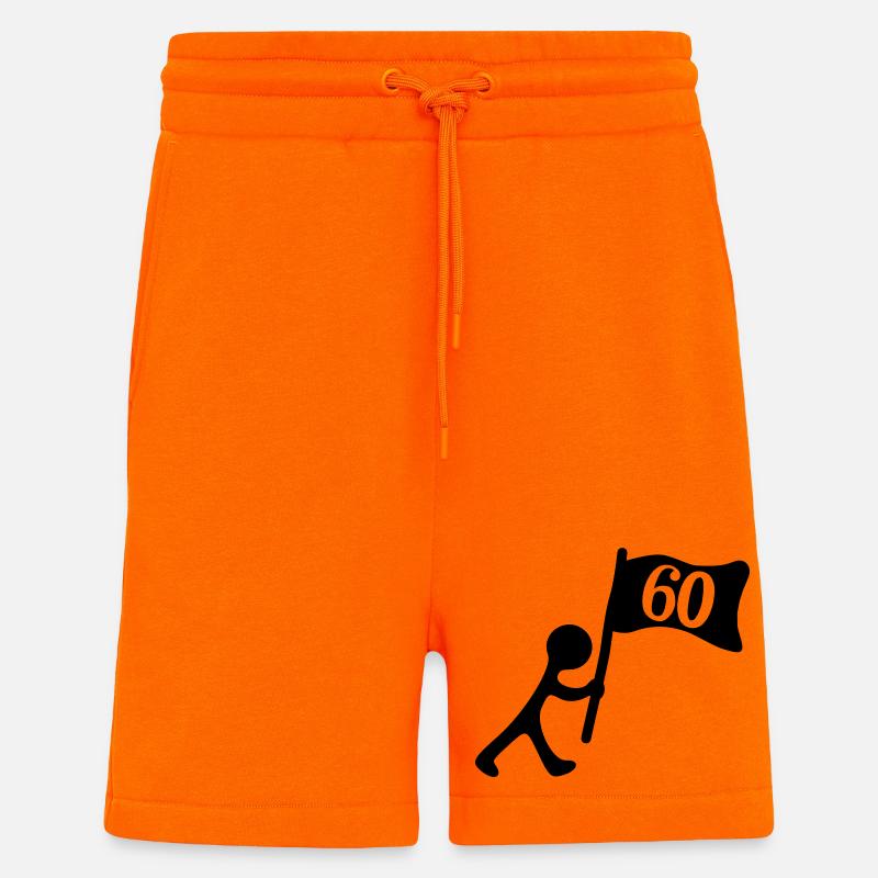 anniversaire 60 ans - Short bio décontracté fabriqué en UE - SUNSET ORANGE