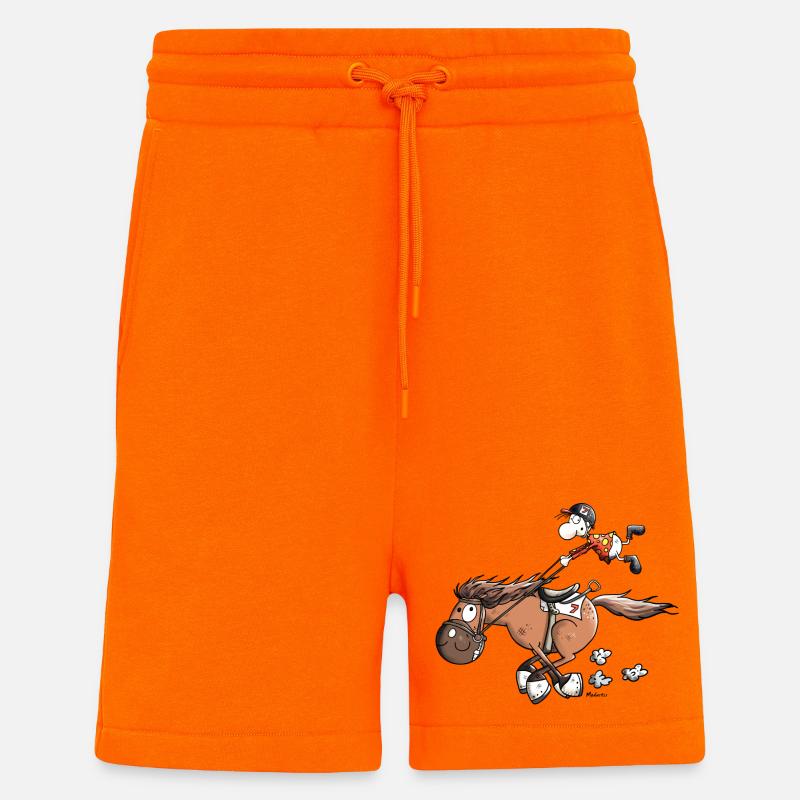Cheval De Course Rapide - Short bio décontracté fabriqué en UE - SUNSET ORANGE