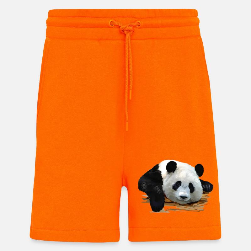 Süßer Panda-Kunstdruck - Shorts - made by SPREAD - SUNSET ORANGE