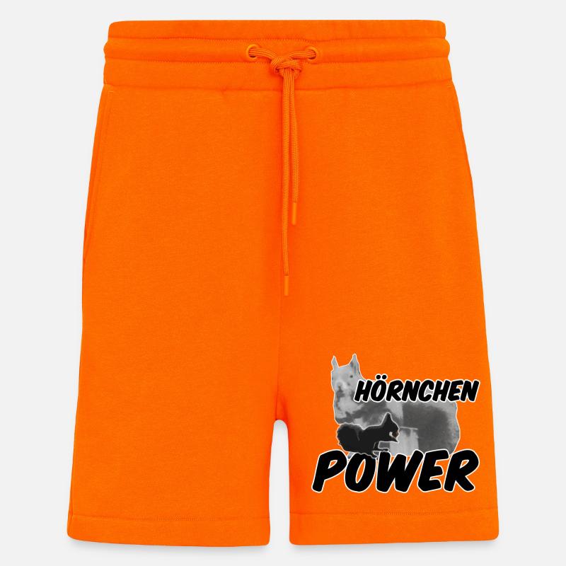 Hörnchenpower Eichhörnchen Tiere Spruch - Shorts - made by SPREAD - SUNSET ORANGE