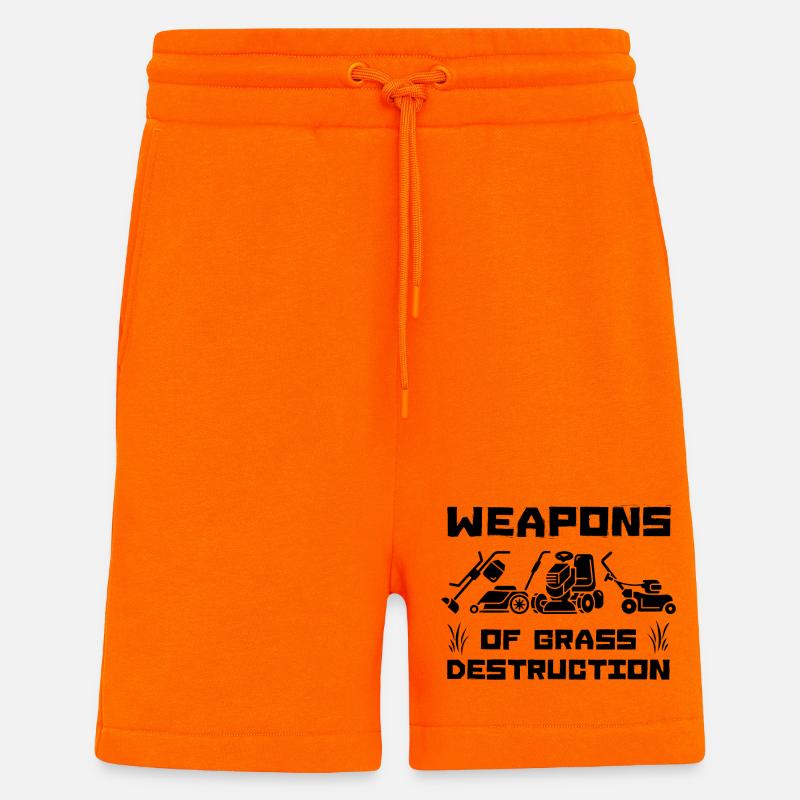 Armes de destruction de l’herbe - Short bio décontracté fabriqué en UE - SUNSET ORANGE