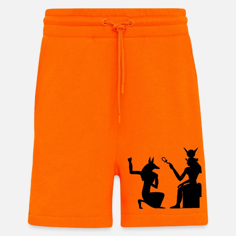Pyramid Egyptian hieroglyphics pharaoh - Shorts - made by SPREAD - SUNSET ORANGE