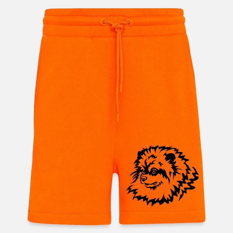 Tête de Spitz miniature - Short bio décontracté fabriqué en UE - SUNSET ORANGE