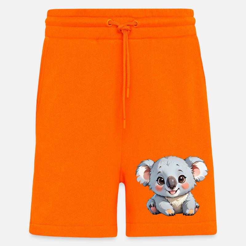 Koala de dessin animé mignon - Short bio décontracté fabriqué en UE - SUNSET ORANGE