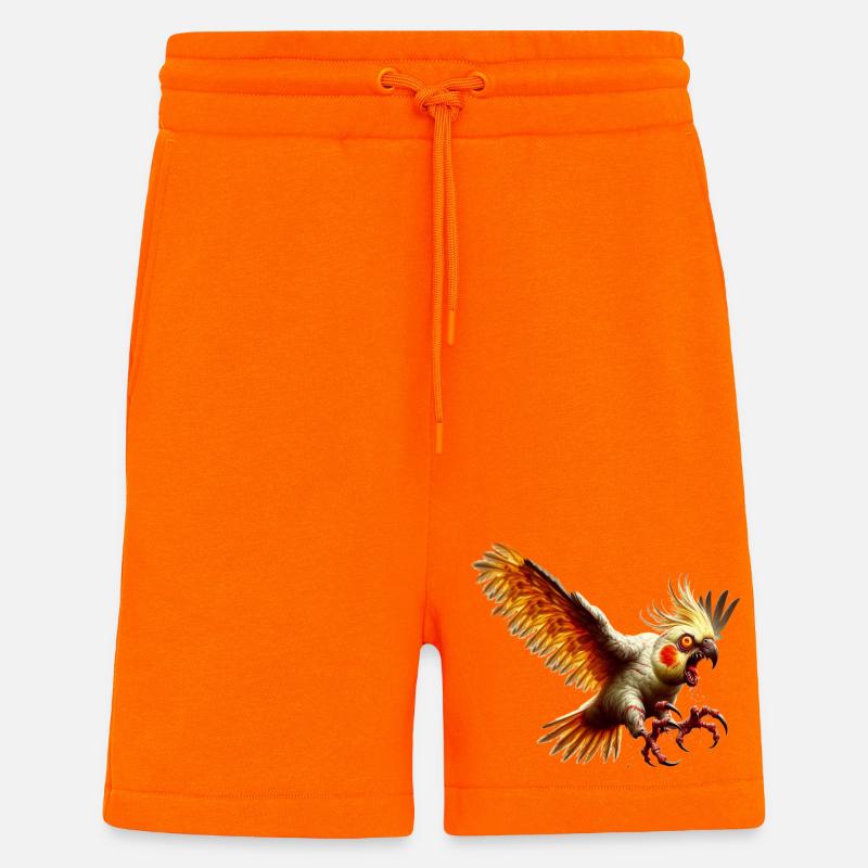 Oiseau maléfique - Calopsitte (14) - Short bio décontracté fabriqué en UE - SUNSET ORANGE