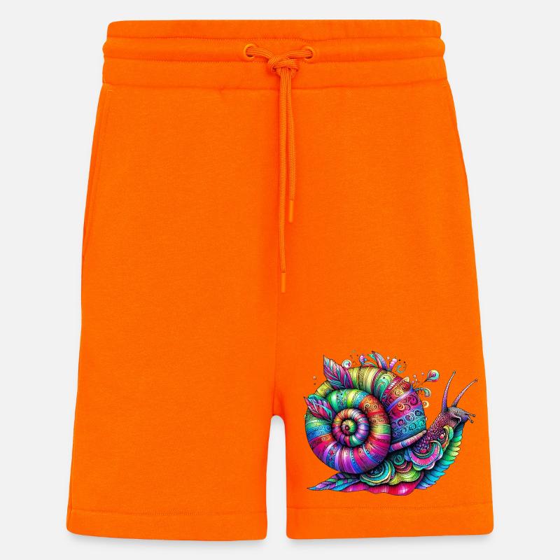 Escargot - Short bio décontracté fabriqué en UE - SUNSET ORANGE