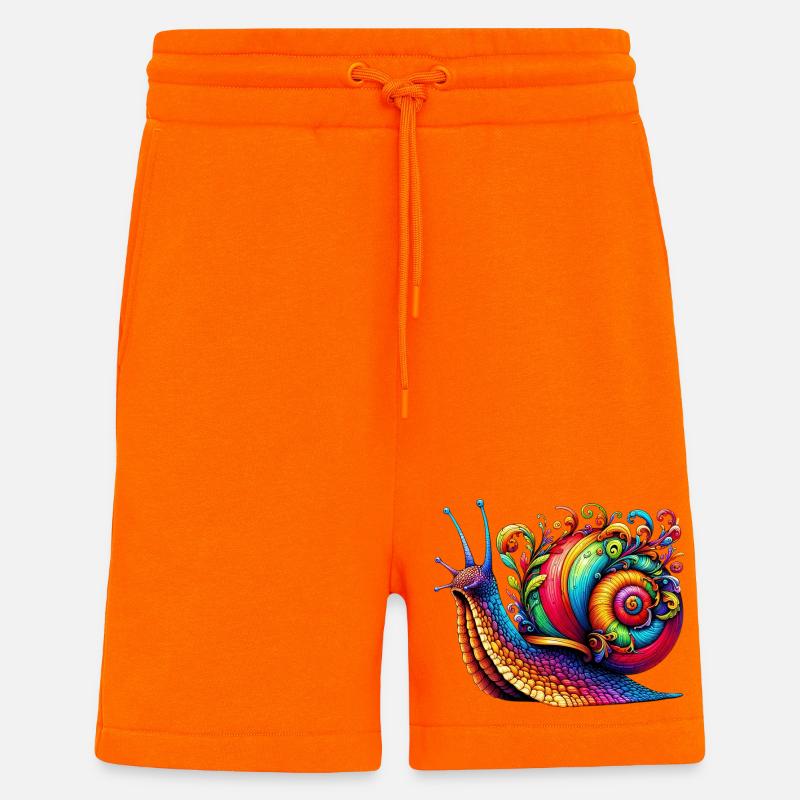 Escargot - Short bio décontracté fabriqué en UE - SUNSET ORANGE
