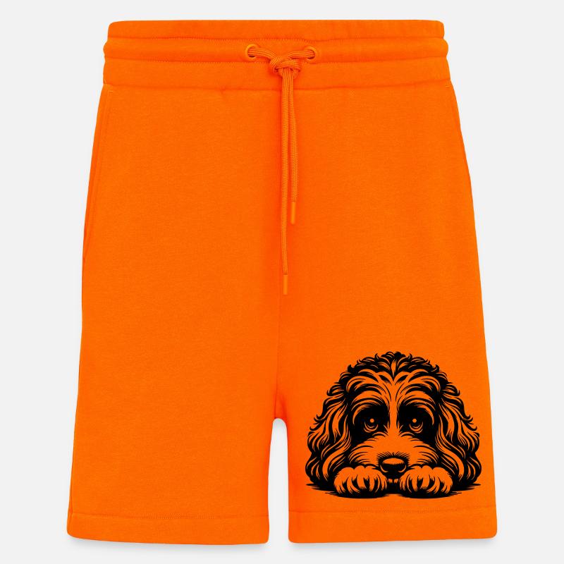 Cavapoo Head with Paws - Shorts - made by SPREAD - SUNSET ORANGE