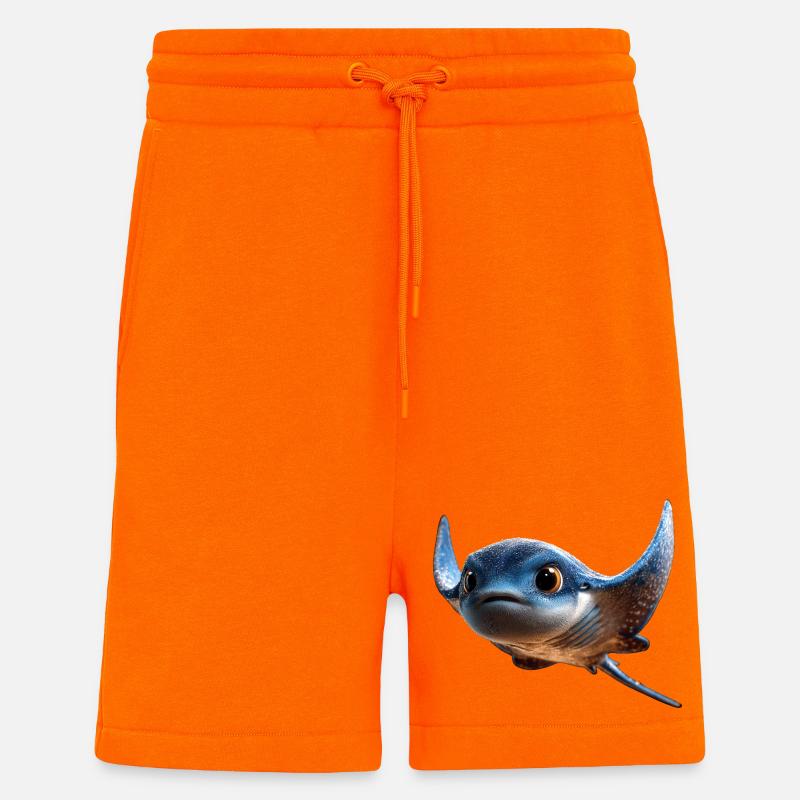 Manta Ray, Devil Ray, Stingray, Diver - Shorts - made by SPREAD - SUNSET ORANGE