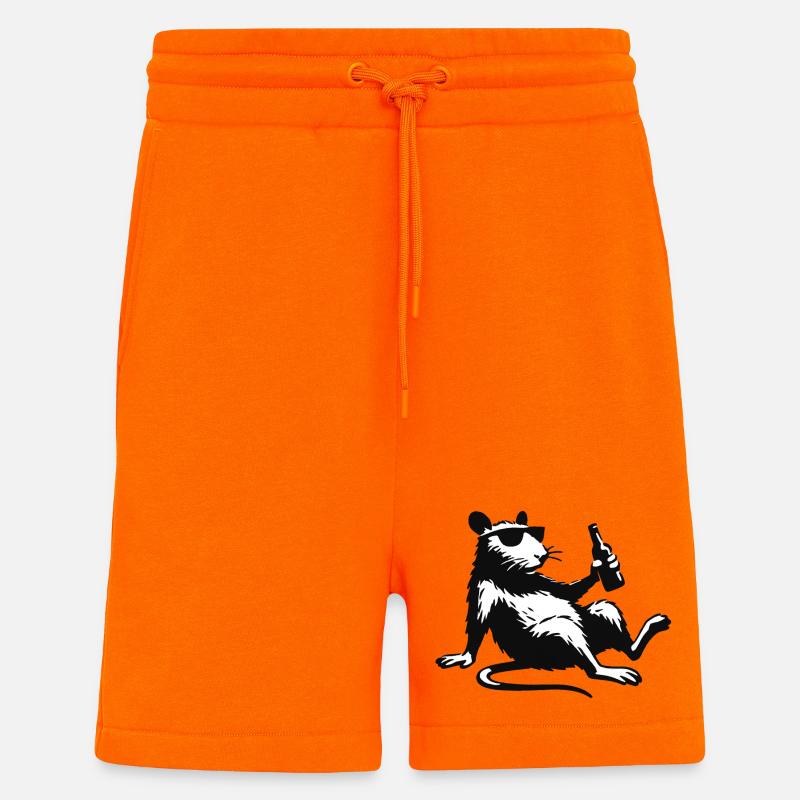 Ratte mit Flasche Sonnenbrille - Shorts - made by SPREAD - SUNSET ORANGE