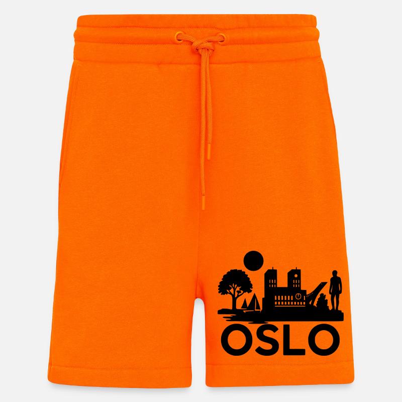 Oslo Silhouette Monuments - Short bio décontracté fabriqué en UE - SUNSET ORANGE