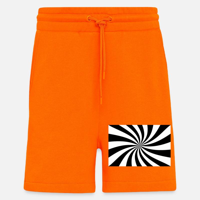 Hypnotische Schwarz-Weiß-Spirale - Shorts - made by SPREAD - SUNSET ORANGE