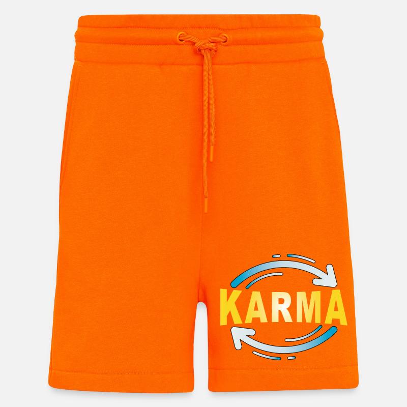 Karma - Minimalist Statement Design - Shorts - made by SPREAD - SUNSET ORANGE
