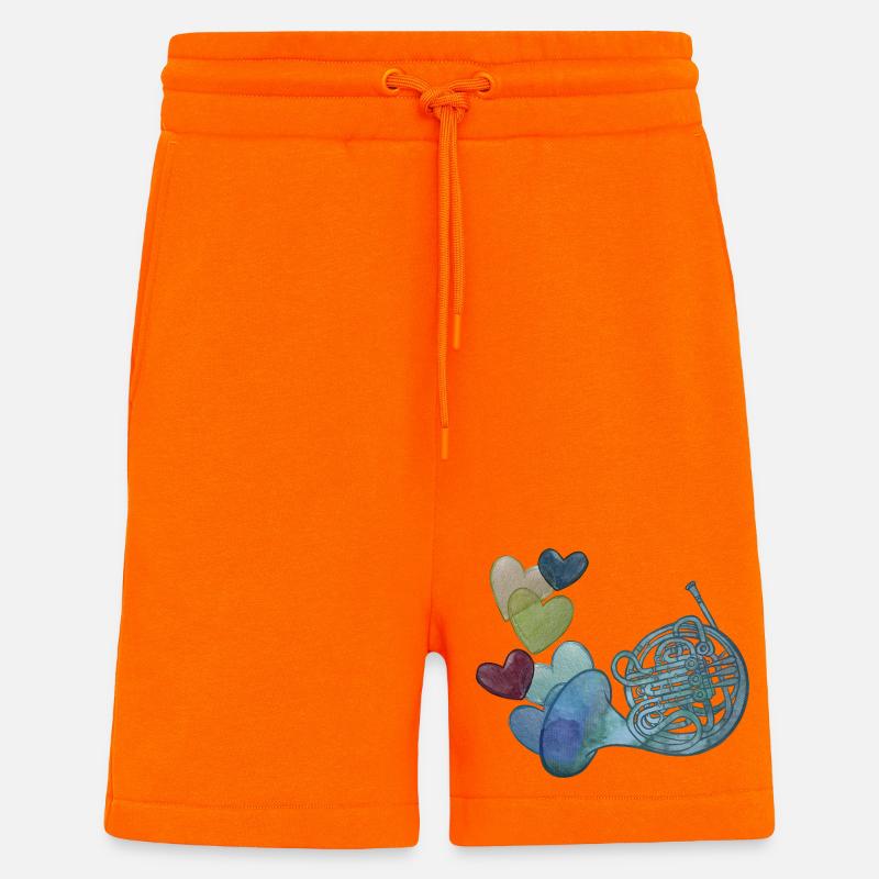 Herznote-Horn mit bunten Herzen - Shorts - made by SPREAD - SUNSET ORANGE