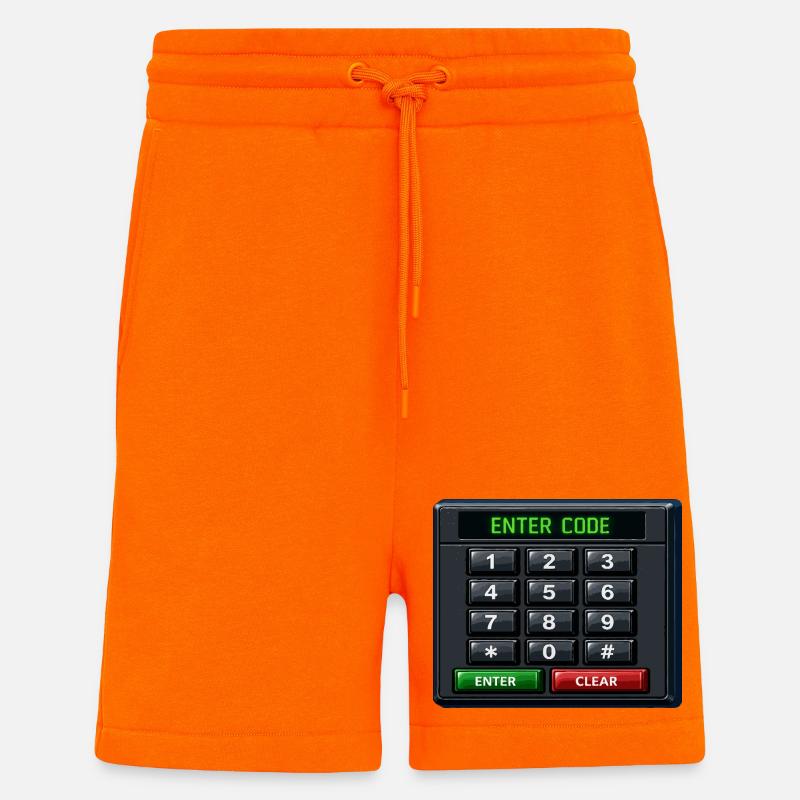 Enter Code Keypad Neon - Shorts - made by SPREAD - SUNSET ORANGE