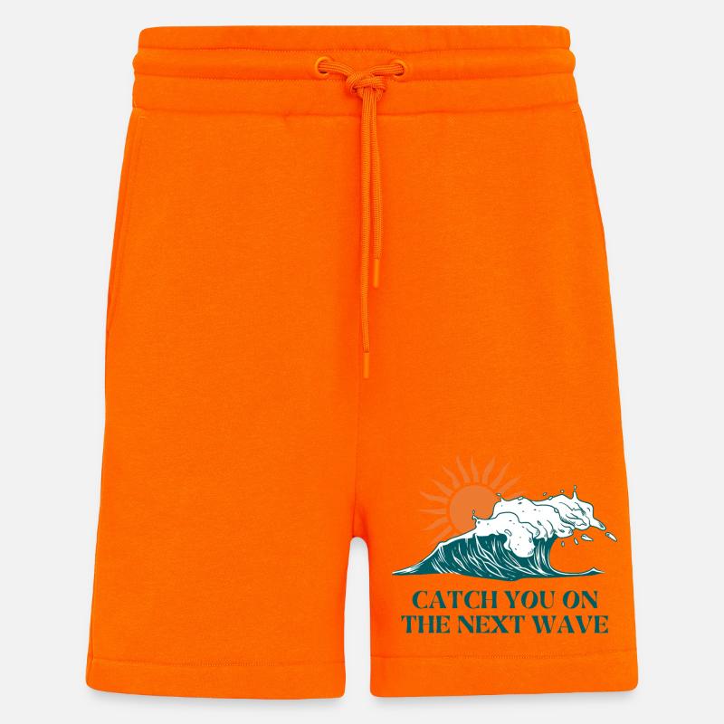 Next Wave Solar Surf Slogan - Shorts - made by SPREAD - SUNSET ORANGE