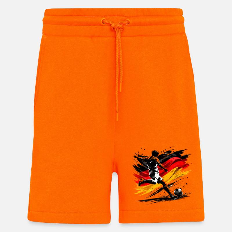 Kicker avec drapeau allemand - Short bio décontracté fabriqué en UE - SUNSET ORANGE