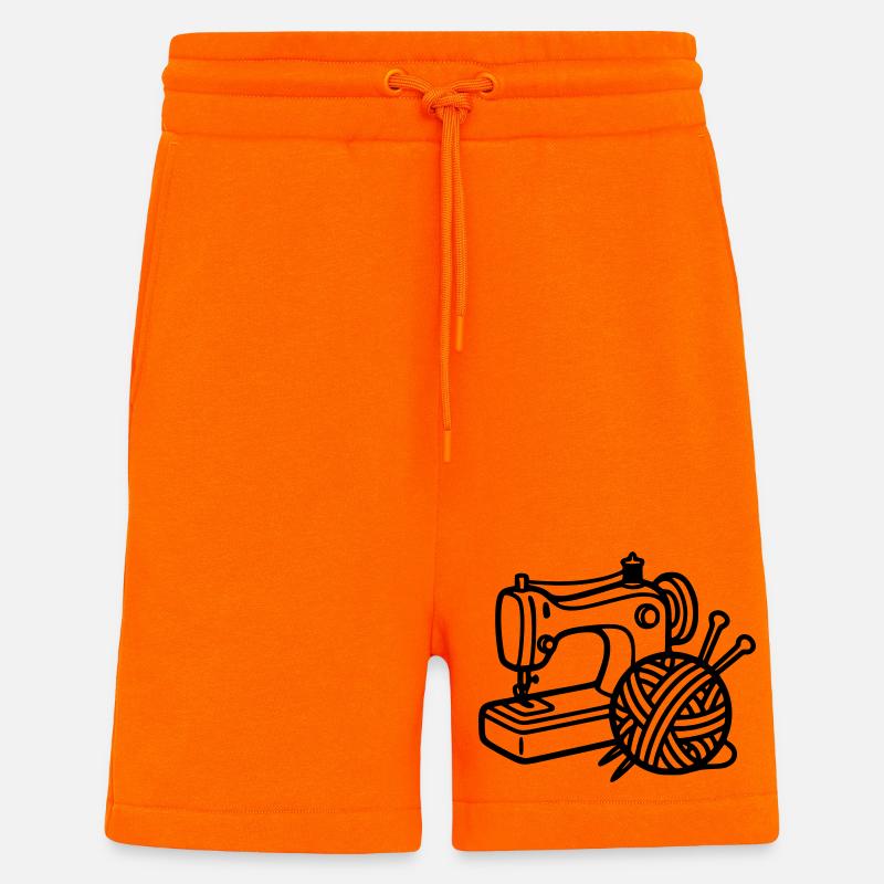 Sewing Machine Wool Knitting Sewing Handmade - Shorts - made by SPREAD - SUNSET ORANGE