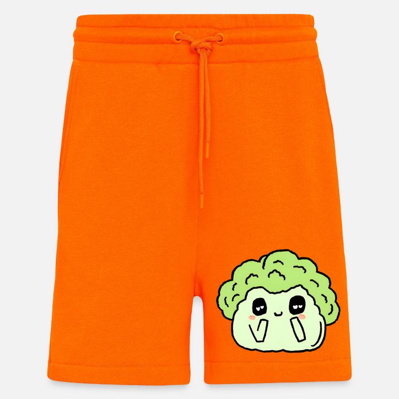 Brocoli - Short bio décontracté fabriqué en UE - SUNSET ORANGE