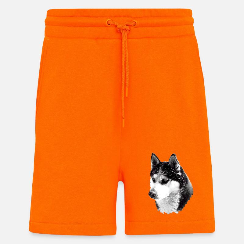 Husky Kopf groß - Shorts - made by SPREAD - SUNSET ORANGE