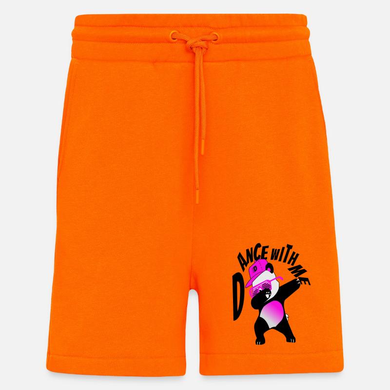 Danse du panda - Short bio décontracté fabriqué en UE - SUNSET ORANGE