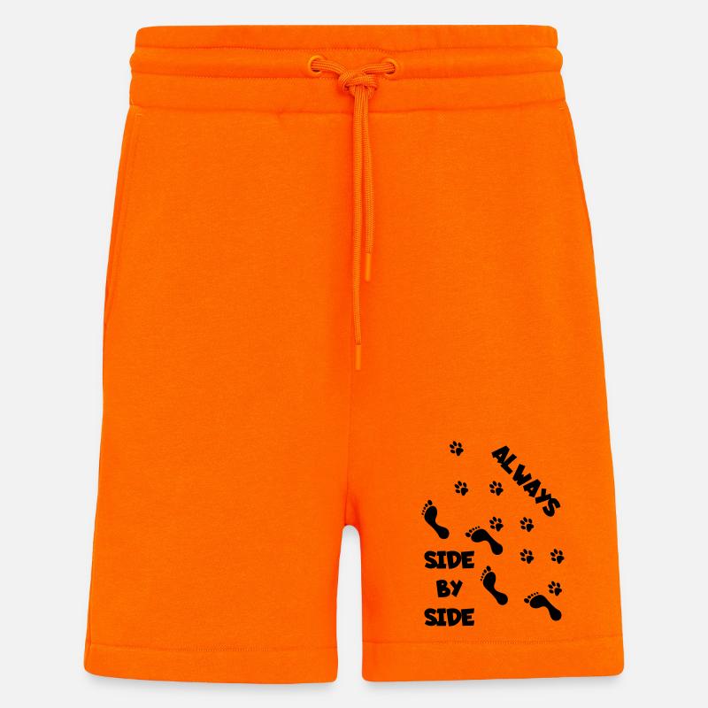 Côte à côte avec chien * - Short bio décontracté fabriqué en UE - SUNSET ORANGE
