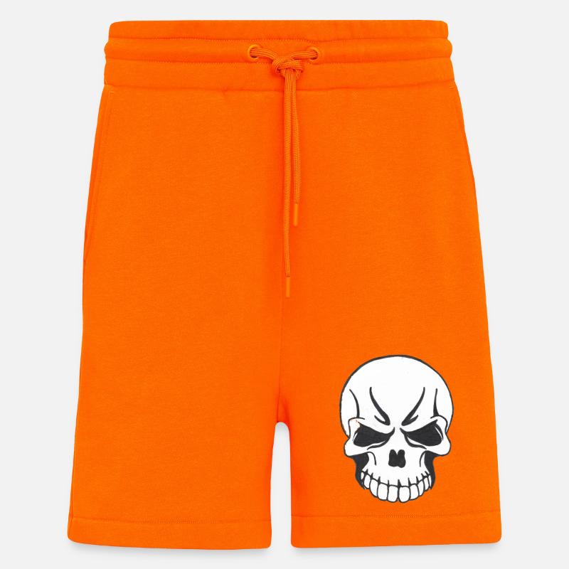 SKULL COMIC STYLE - Short bio décontracté fabriqué en UE - SUNSET ORANGE