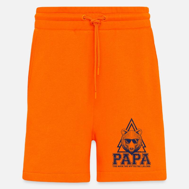 Papa Bear Triangle Logo - Short bio décontracté fabriqué en UE - SUNSET ORANGE