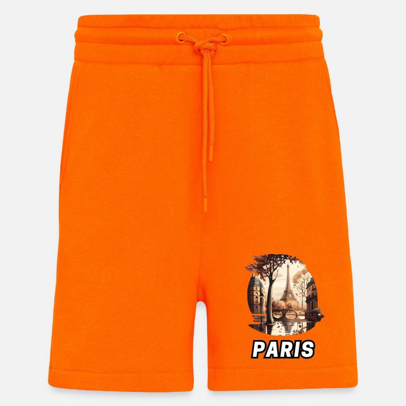 Paris - Short bio décontracté fabriqué en UE - SUNSET ORANGE