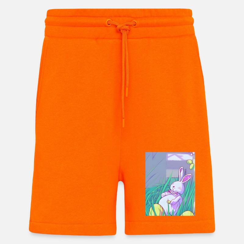 Pastel Easter Bunny in Spring Grass - Shorts - made by SPREAD - SUNSET ORANGE