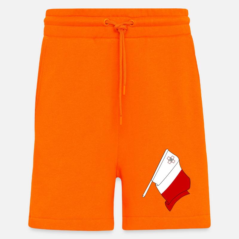 Drapeau de Malte - Short bio décontracté fabriqué en UE - SUNSET ORANGE