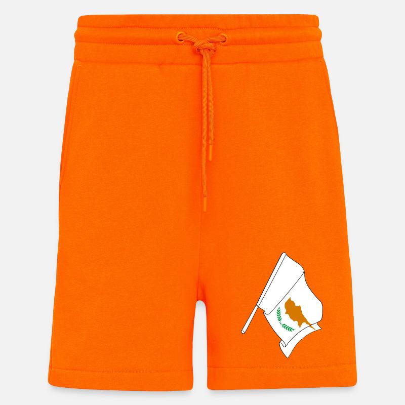 Drapeau Chypre - Short bio décontracté fabriqué en UE - SUNSET ORANGE