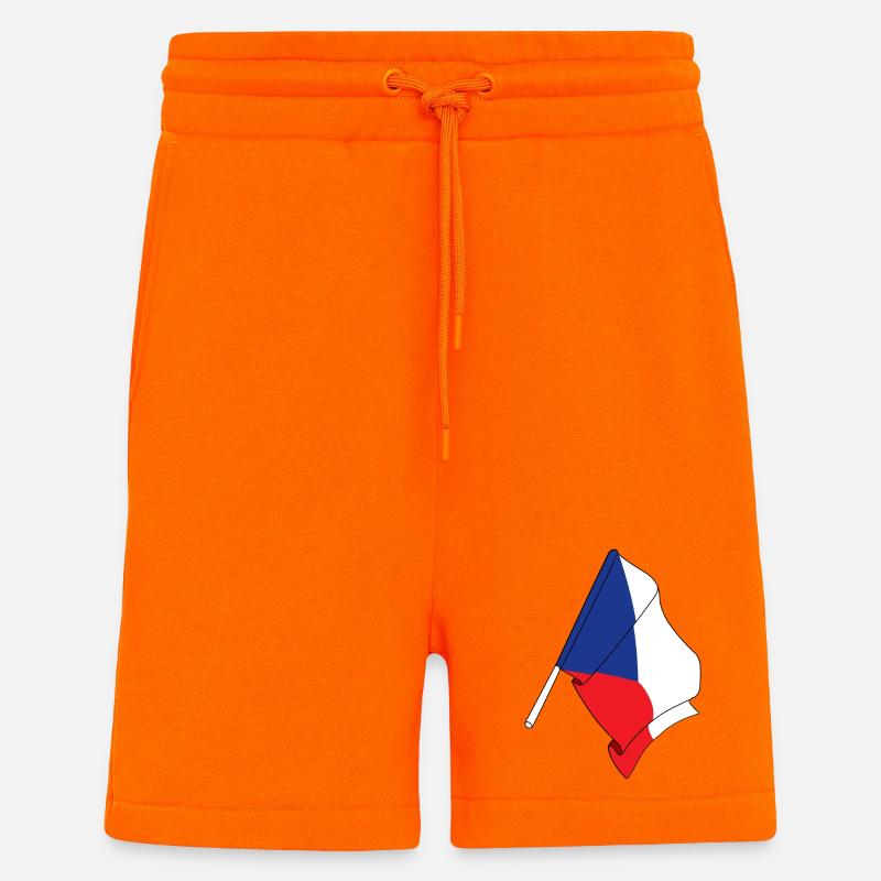 Drapeau de la République tchèque - Short bio décontracté fabriqué en UE - SUNSET ORANGE