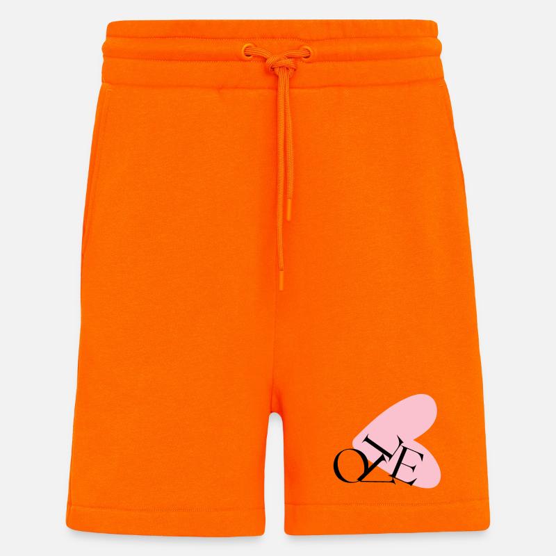 Abstrakte Herztypografie NE - Shorts - made by SPREAD - SUNSET ORANGE