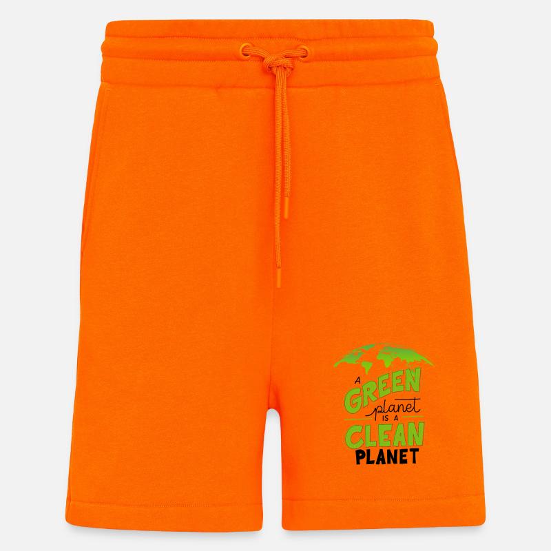 Conception écologique Green Clean Earth - Short bio décontracté fabriqué en UE - SUNSET ORANGE