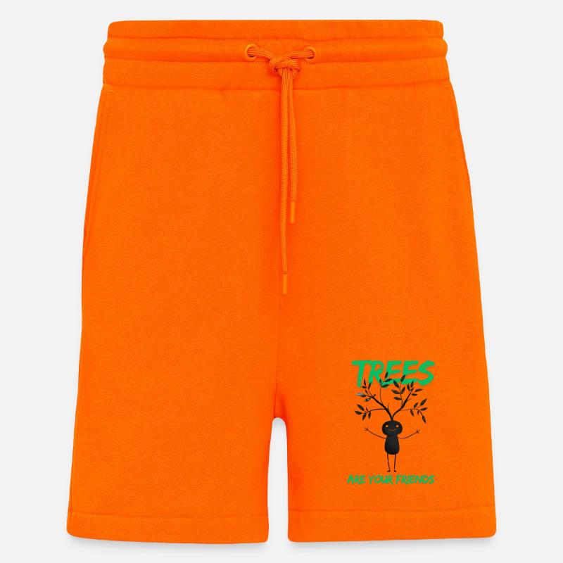Witziges Baumfreund Motiv - Shorts - made by SPREAD - SUNSET ORANGE