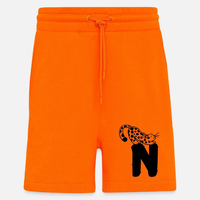 Katze Buchstabe N - Shorts - made by SPREAD - SUNSET ORANGE