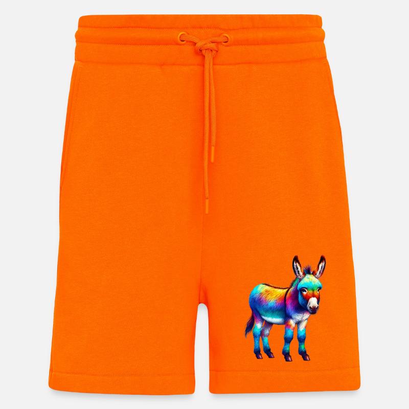Mule âne - Short bio décontracté fabriqué en UE - SUNSET ORANGE
