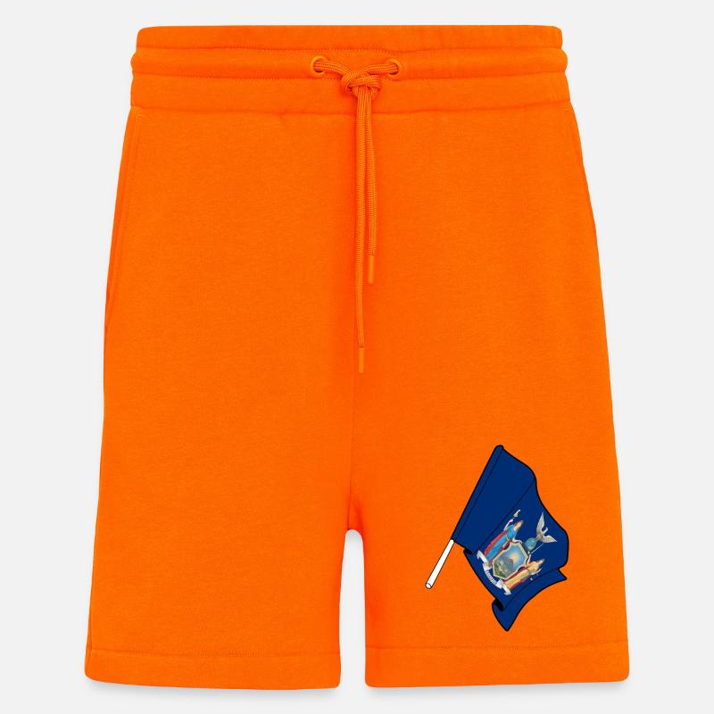 Drapeau de New York - Short bio décontracté fabriqué en UE - SUNSET ORANGE