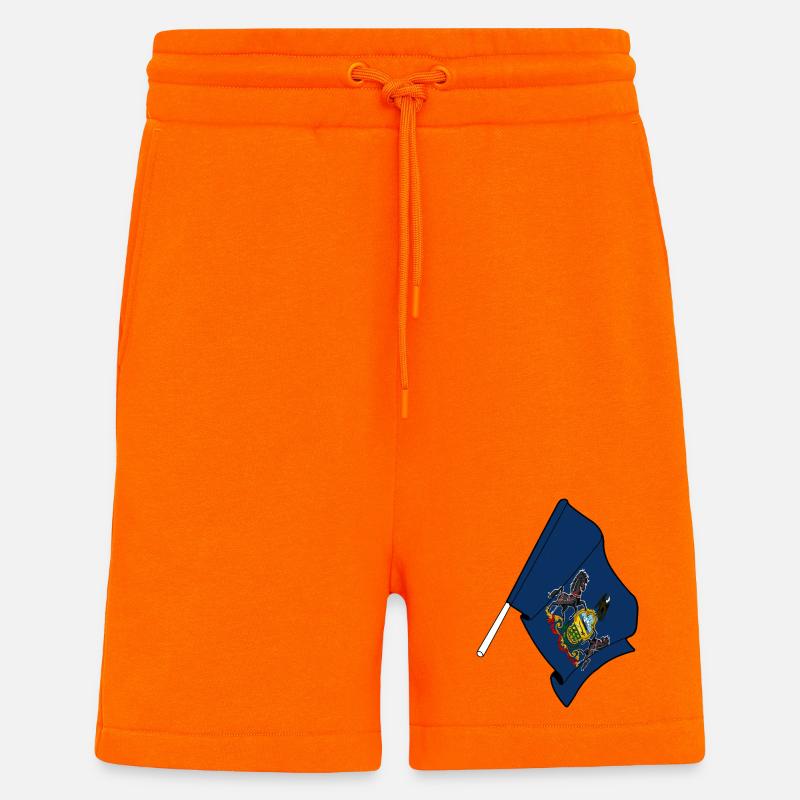 Drapeau de la Pennsylvanie - Short bio décontracté fabriqué en UE - SUNSET ORANGE