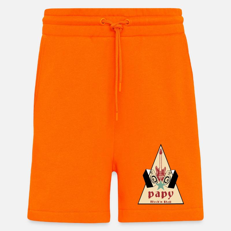 Papy rock'n roll - Short bio décontracté fabriqué en UE - SUNSET ORANGE