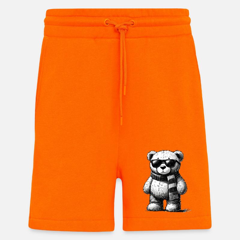Cool Teddy Bear – Vintage Drawing - Shorts - made by SPREAD - SUNSET ORANGE