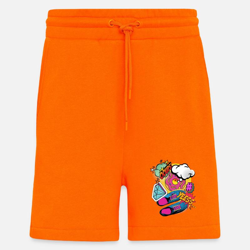 JAWOHL! - Bunte Pop-Art- und Comic-Explosion - Shorts - made by SPREAD - SUNSET ORANGE