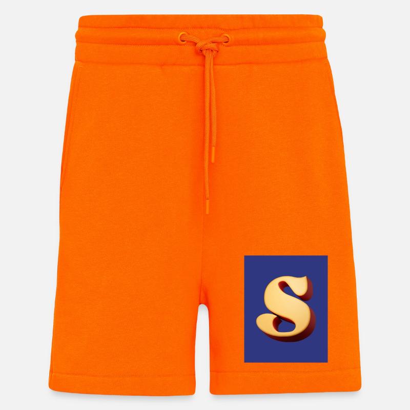 3D Hellbrauner Buchstabe S Look - Shorts - made by SPREAD - SUNSET ORANGE